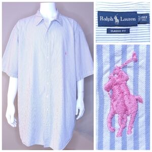 POLO RALPH LAUREN Vintage Button Up Shirt 3XLT XXXL 3XL BIG & TALL Mens Vtg RL